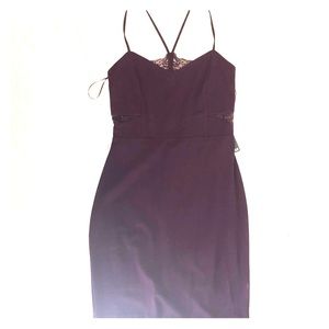 Express brand mini dark purple dress with lace